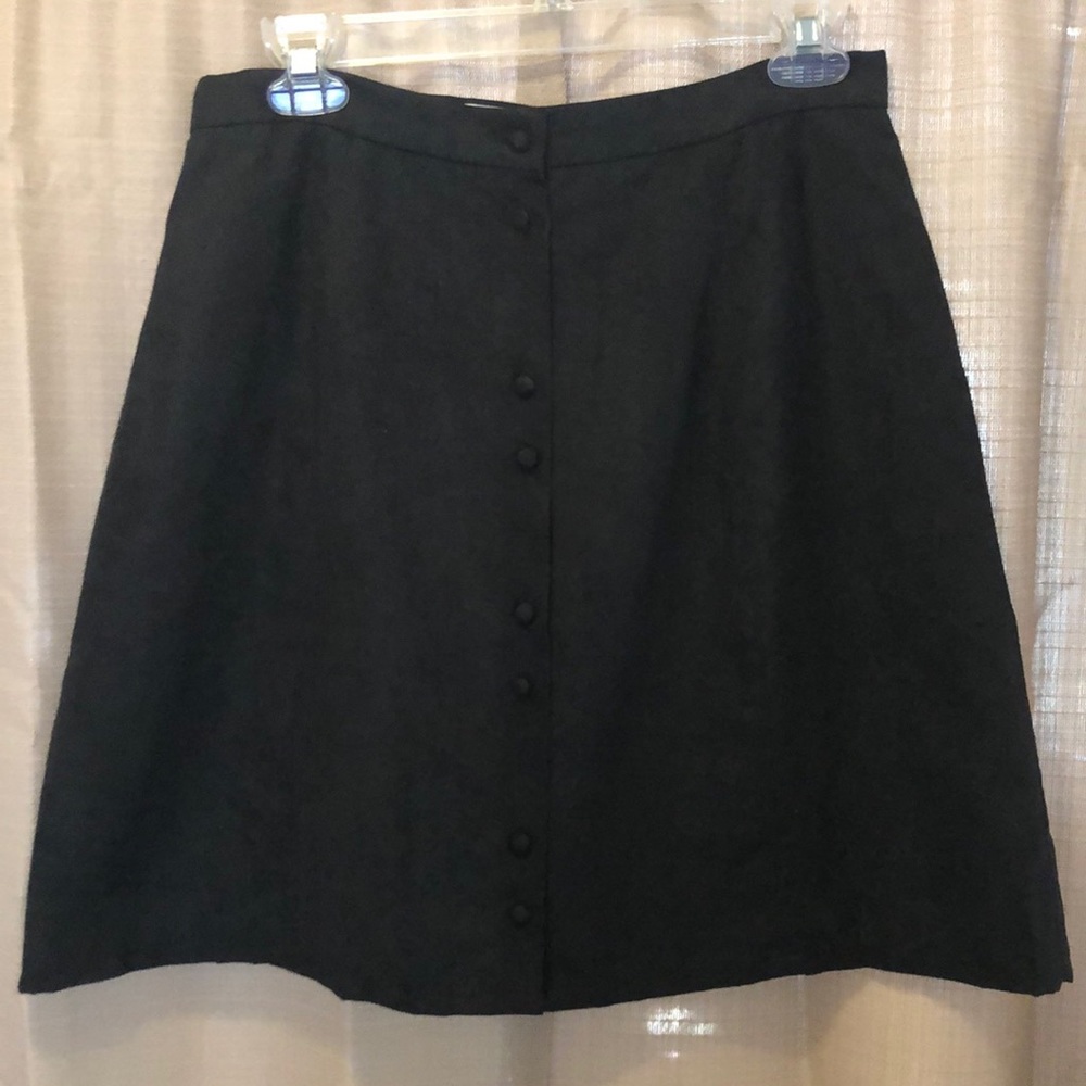 Black flared mini skirt